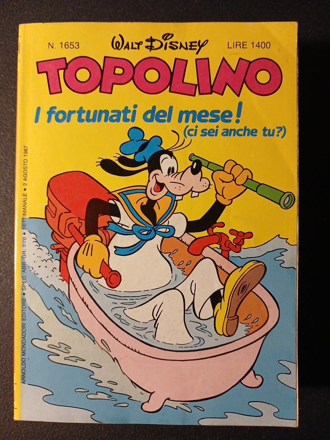 Topolino nr.1653 (edizioni Mondadori,1987)