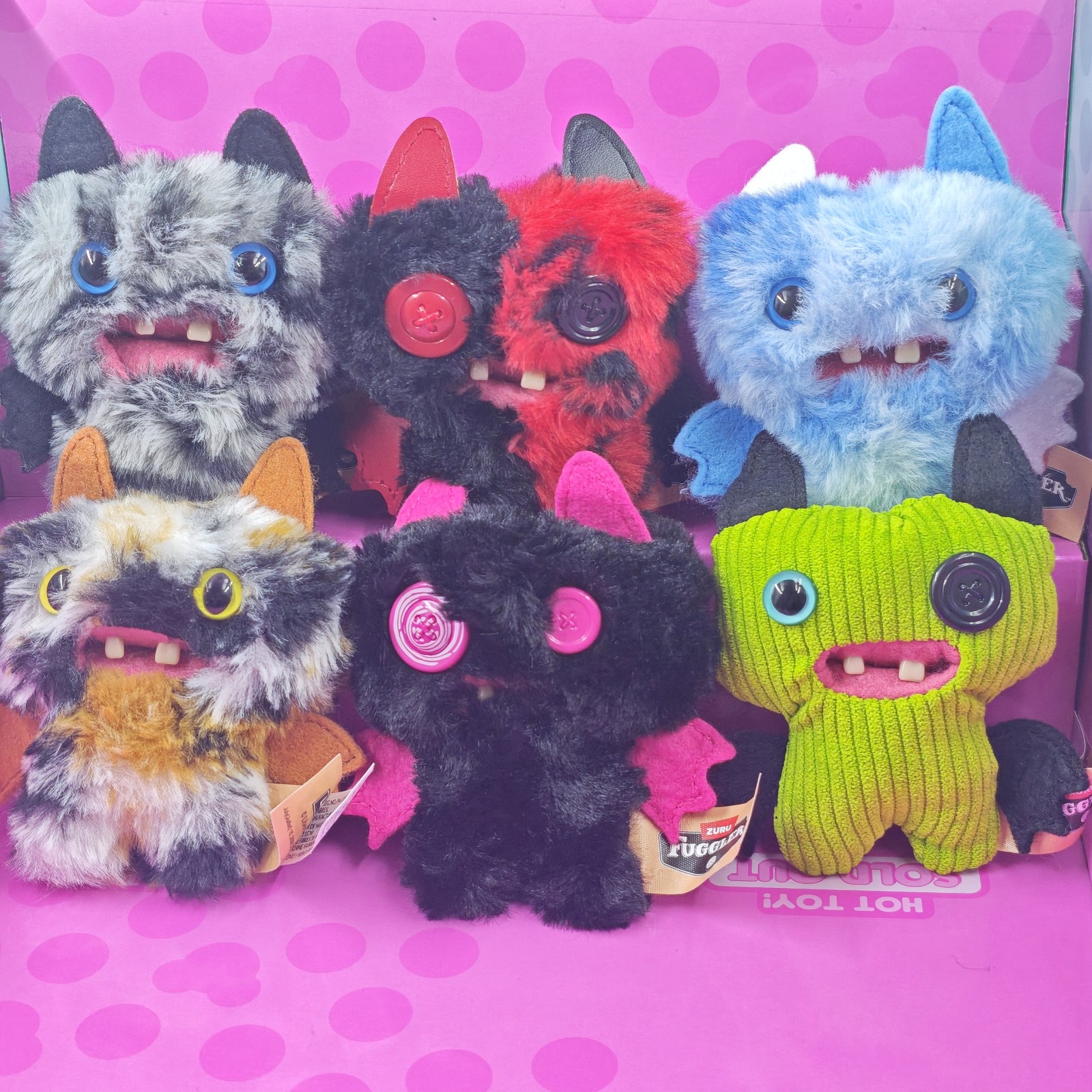 FUGGLER Peluche Halloween Bat's Nero-Rosso Peluche da Collezione Regalo