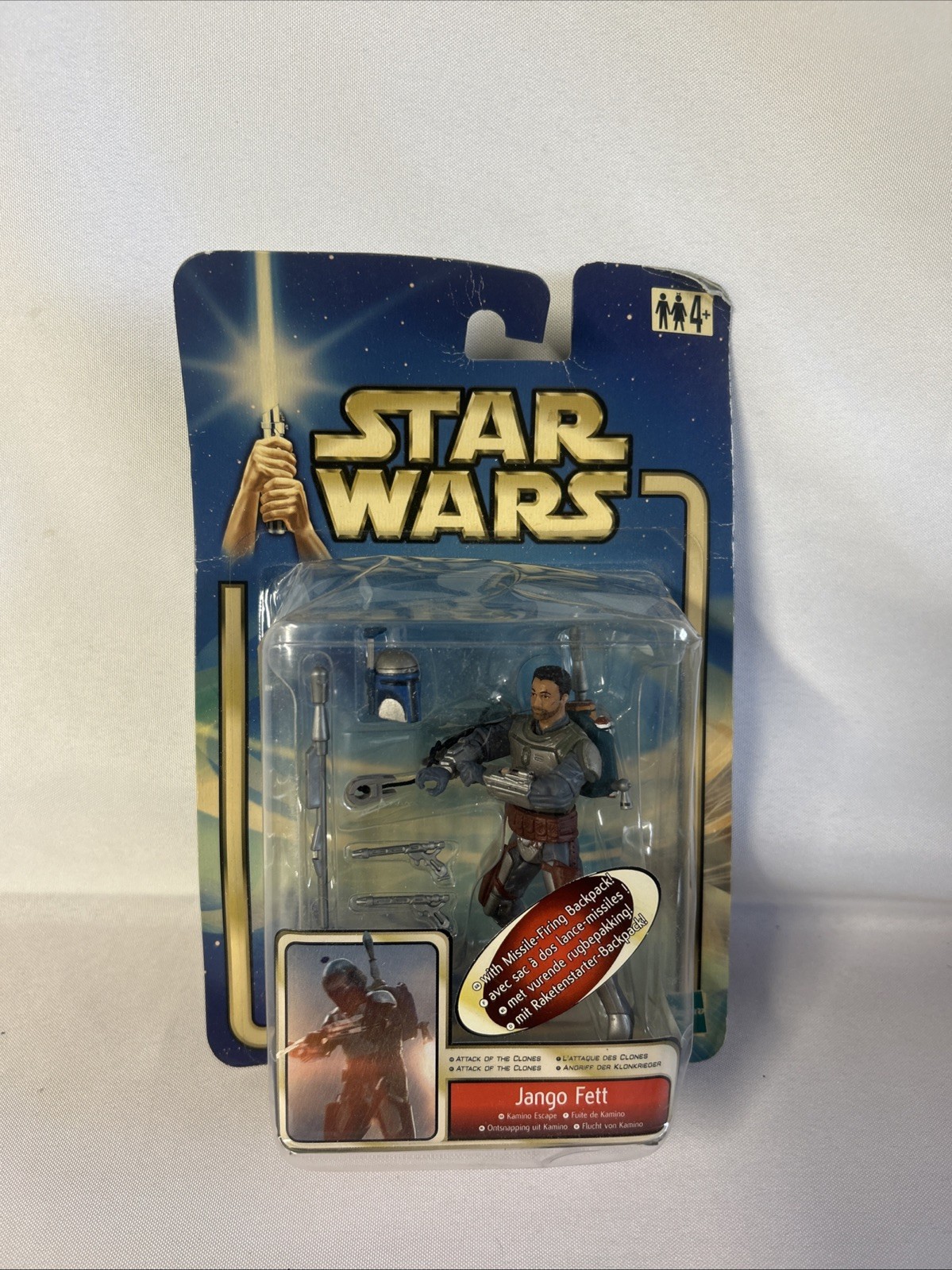 B8 Figurine Star Wars Jango Fett Hasbro 2002 Lucasfilm L’attaque Des Clones