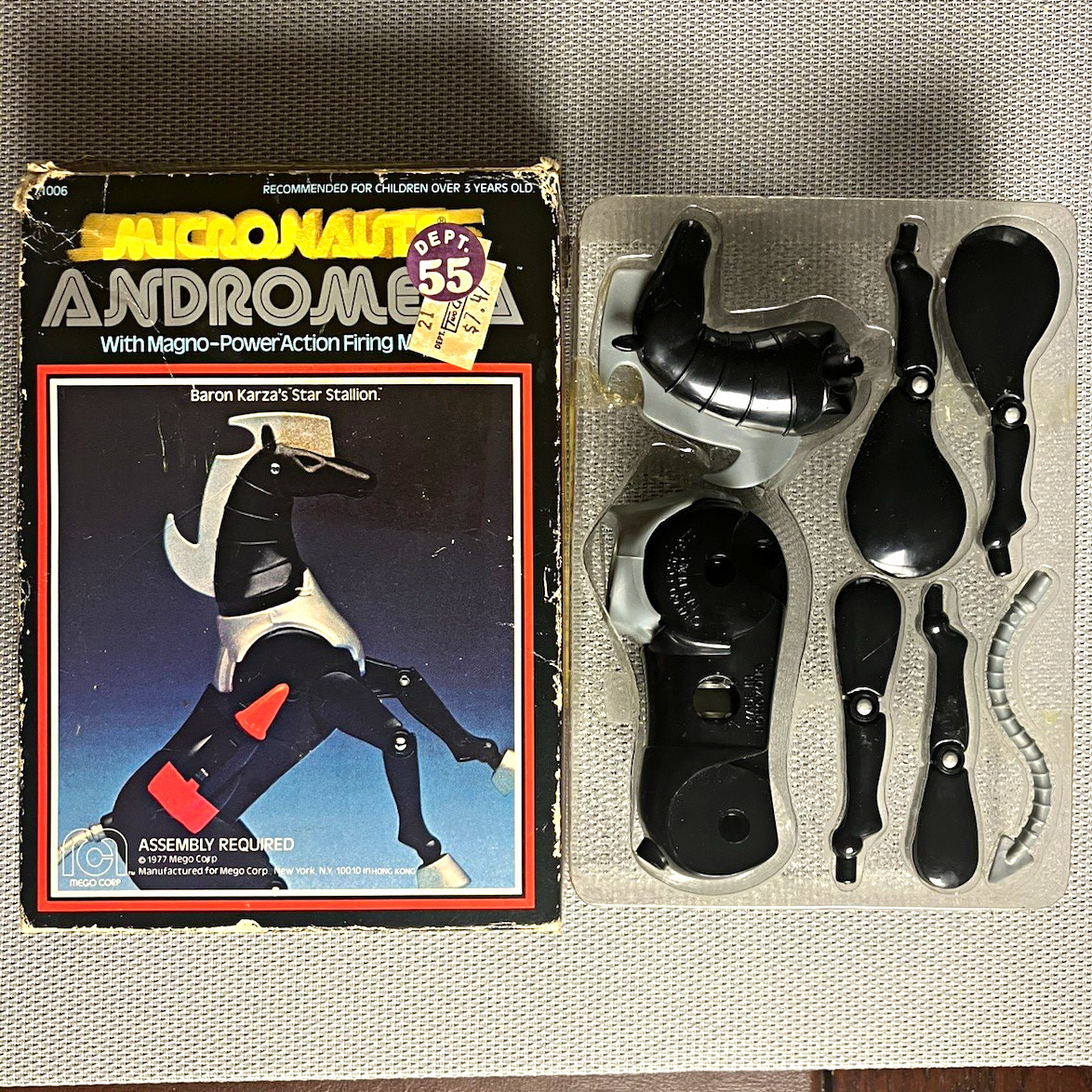 Vintage 1977 Mego Micronauti Andromeda Barone Karza Star Stallone con missili