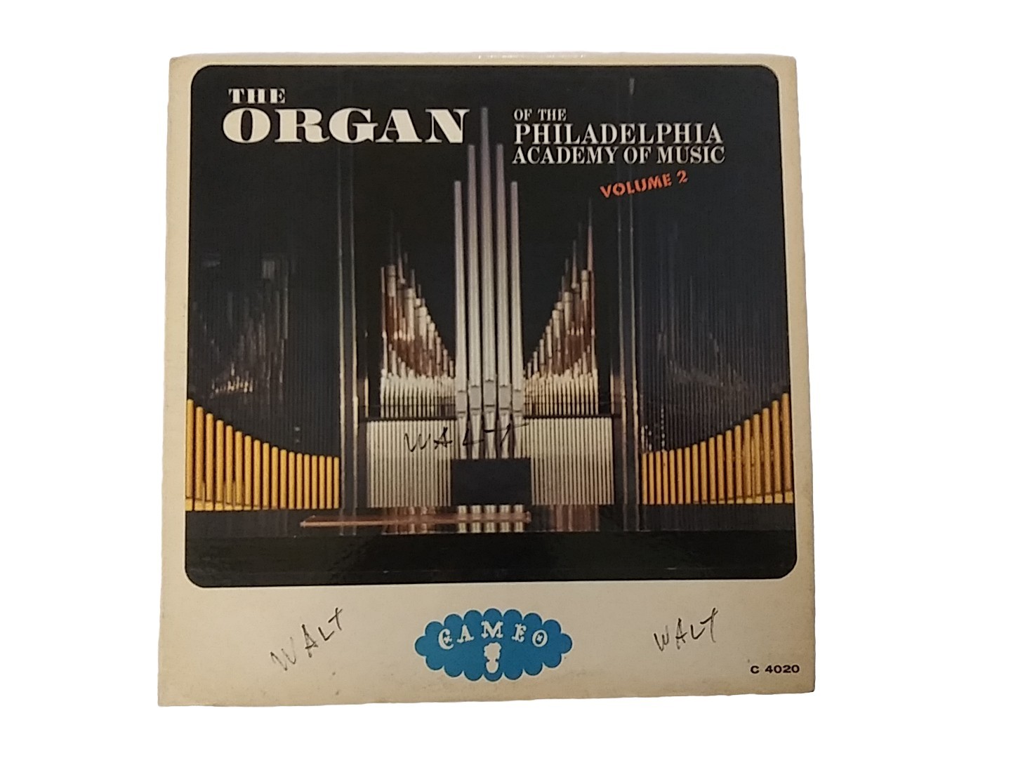 LP William Whitehead The Organ Philadelphia Academy Volume 2 Mono Cameo C4020