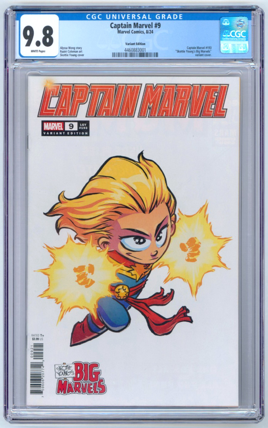 Captain Marvel #9 CGC 9.8 Skottie Young variante "Big Marvels" copertina Marvel 2024