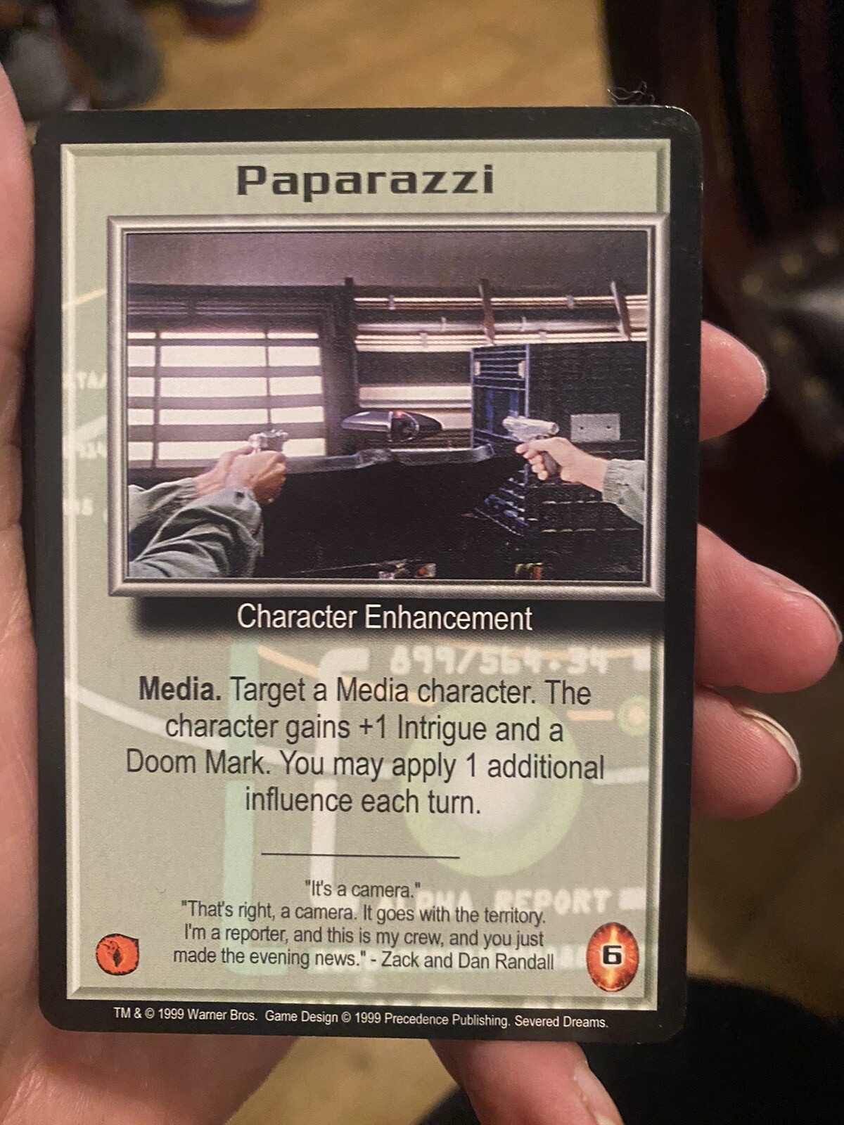 PAPARAZZI 1999 SEVERED DREAMS BABYLON 5 CCG COLLECTORS CARD NEAR MINT UNPLAYED