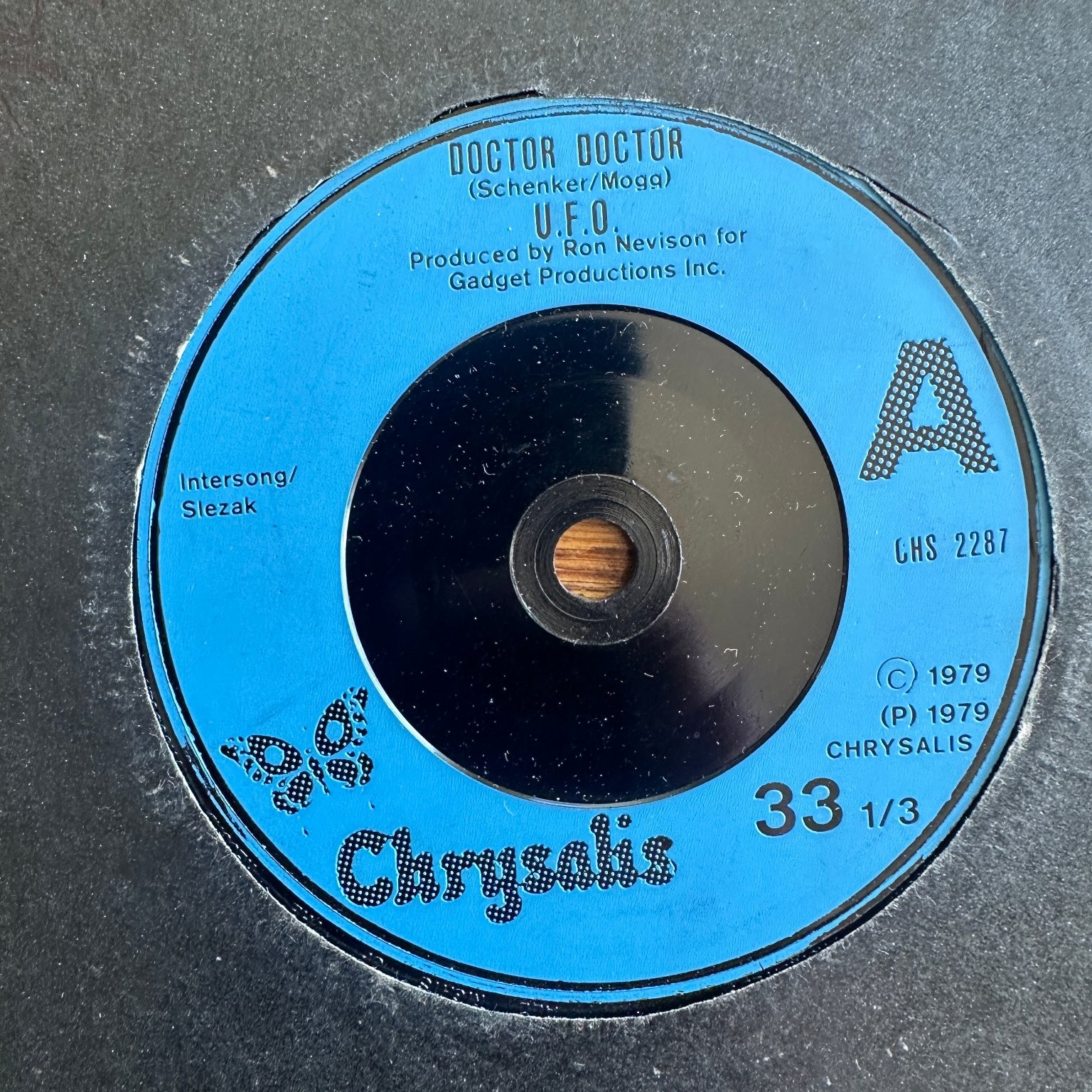 U.F.O. - Doctor Doctor 7" Single Record 1979 Chrysalis Rock 33 RPM