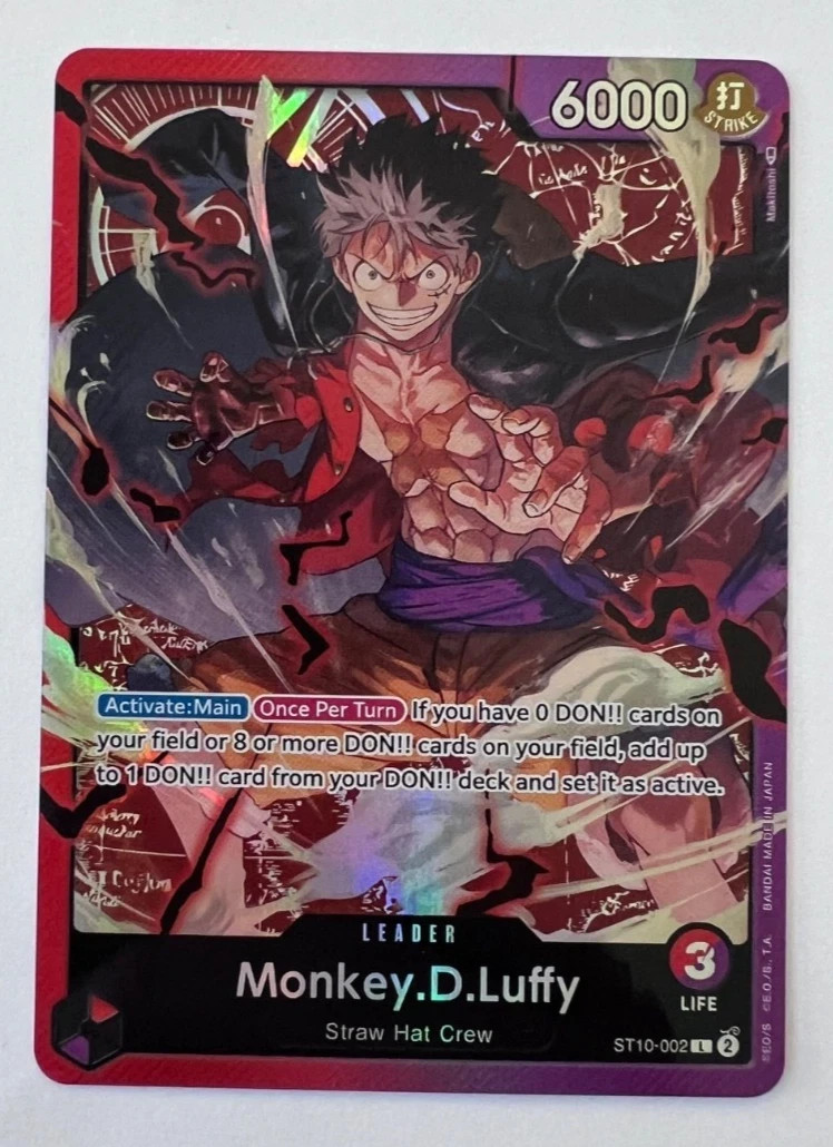 • Monkey.D.Luffy • ST10-002 SR Leader Tre Capitani Holo Foil Pezzo Unico TCG LP