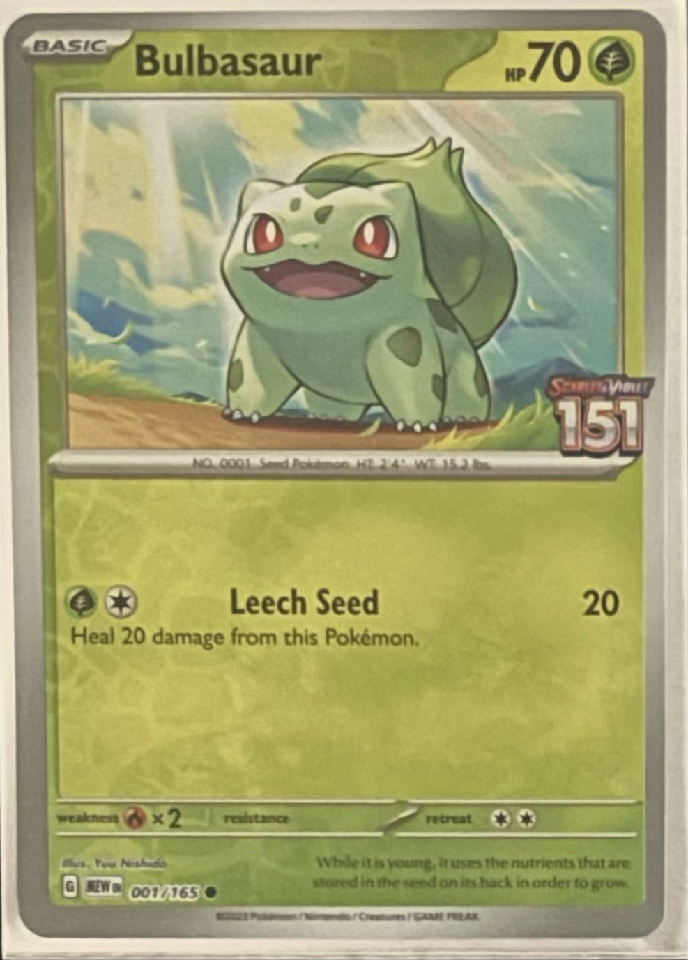 PACK FRESH Pokemon 151 Bulbasaur 001/165 Best Buy Exclusive Reverse Holo Promo
