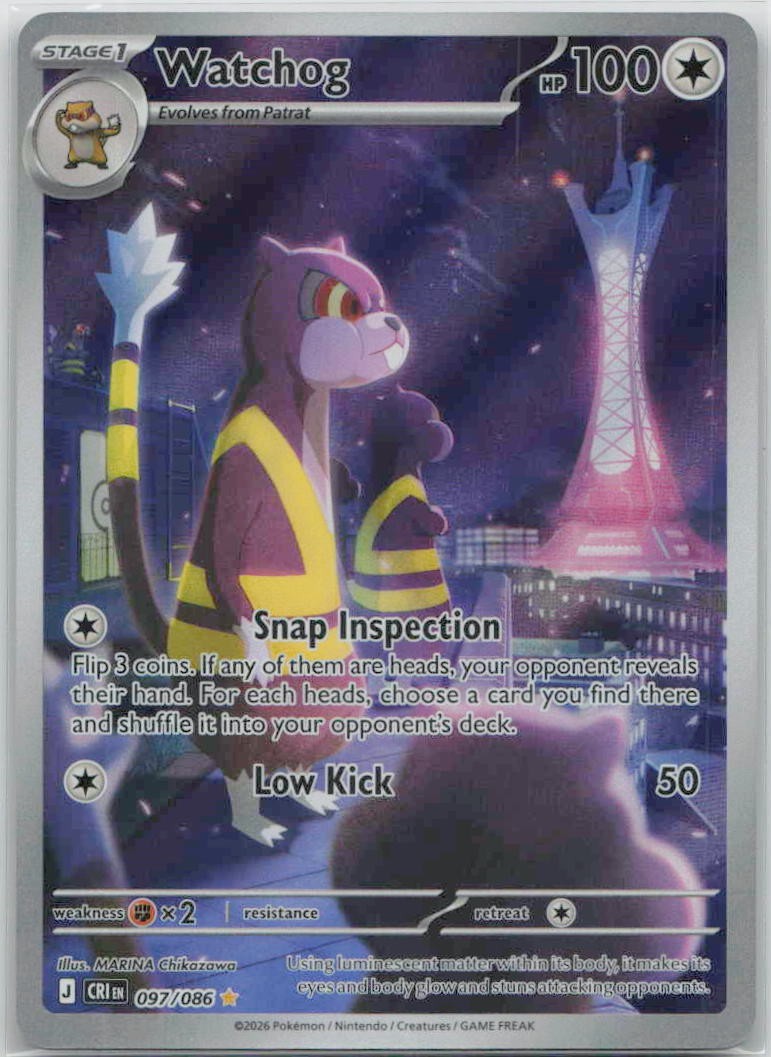 Watchog 097/086 Holo Illustration Rare Chaos Rising Pokemon Near Mint