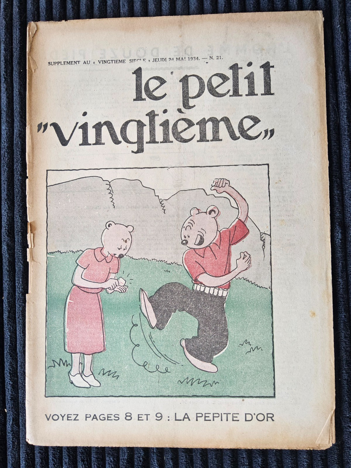 Tintin - Petit Vingtième - Numéro 21 de 1934 - Format A1