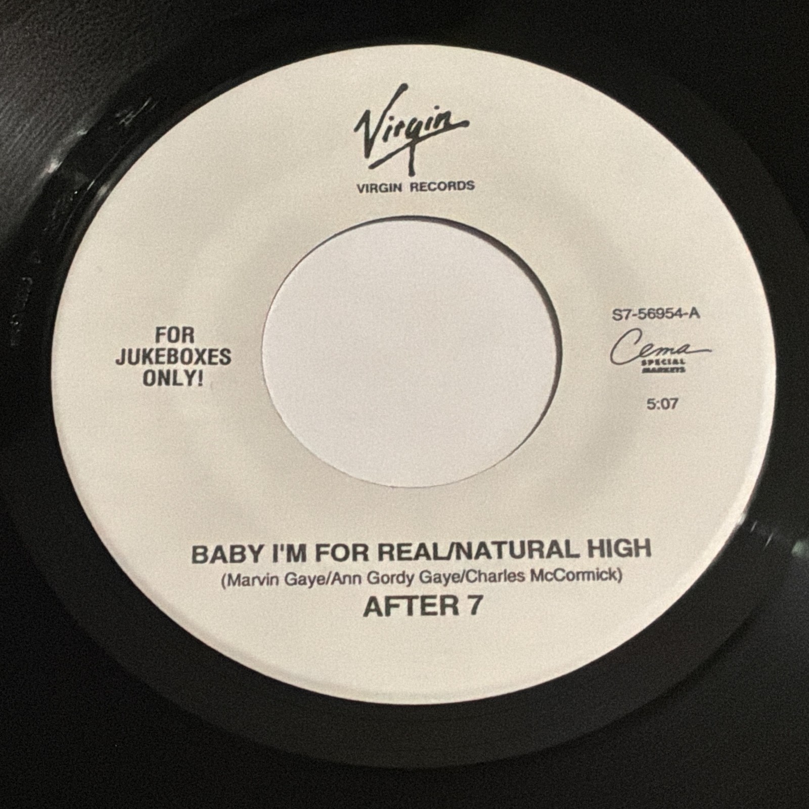 After 7: Baby I'm For Real/Natural High / Can He Love U Like 45 - Virgin - Soul