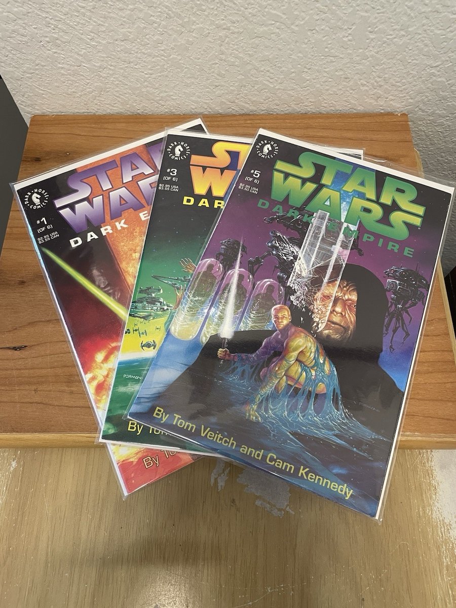 Star Wars Dark Empire #1 3 & 5 (Dark Horse Comics) 1991 con custodia protettiva ottime condizioni