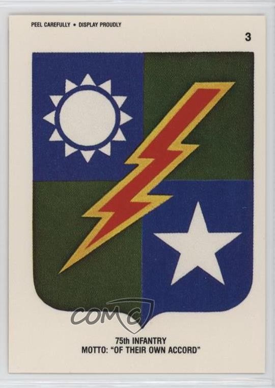 1991 Topps Desert Storm Stickers 75th Infantry #3 1b9b