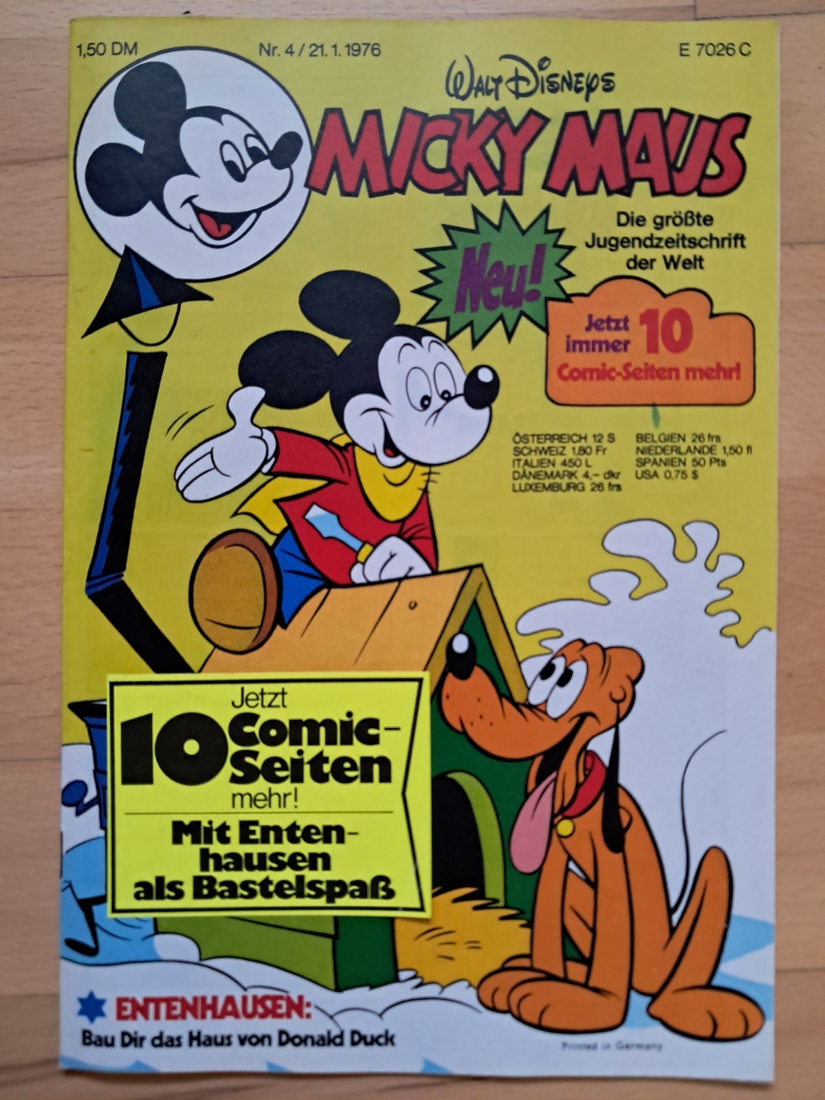 Walt Disney Topolino n.4 del 21.1.1976 con adesivo di segnalazione - OTTIMO fumetto