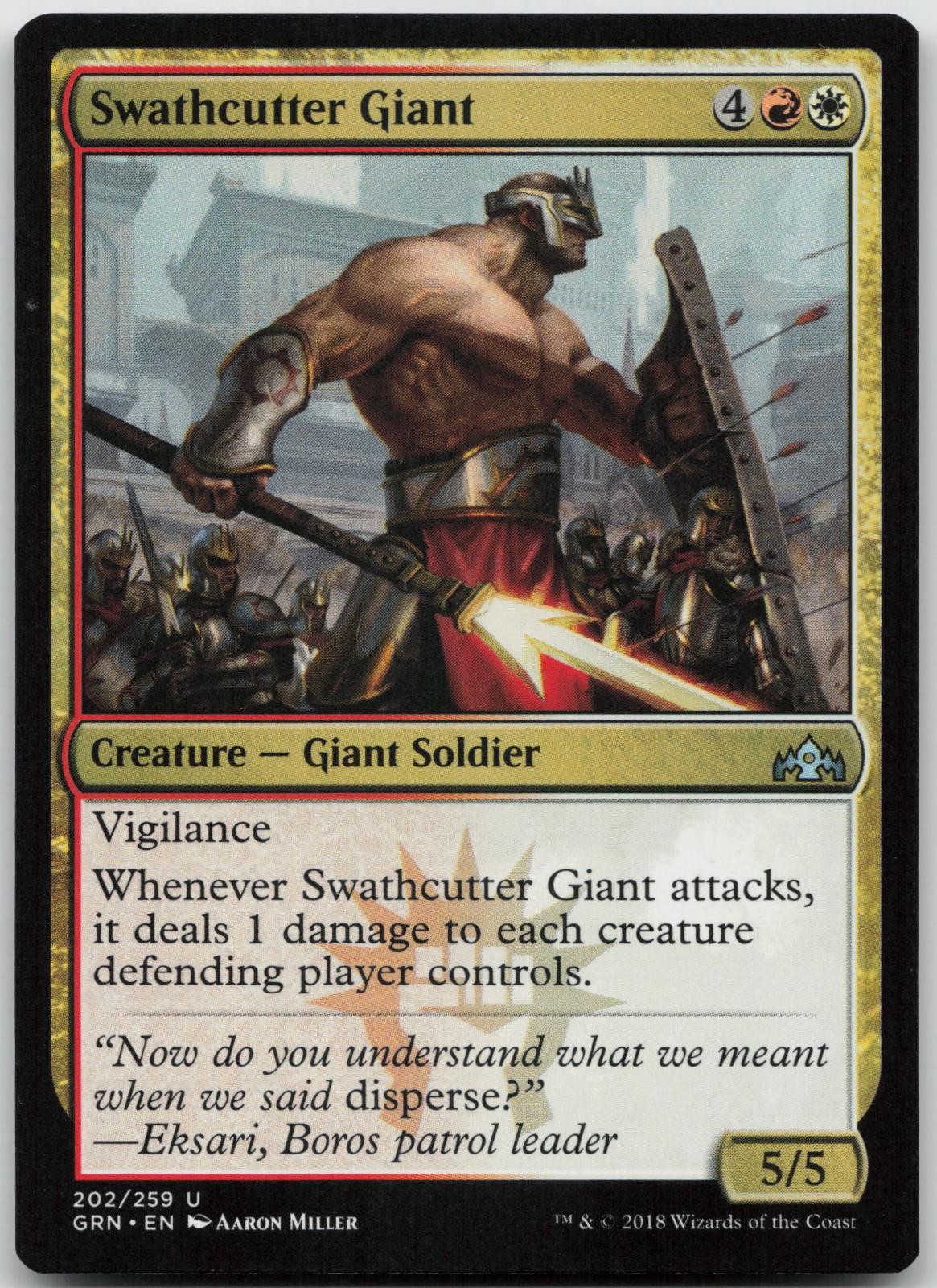 Swathcutter Giant 202 Uncommon Guilds of Ravnica Magic: The Gathering LP