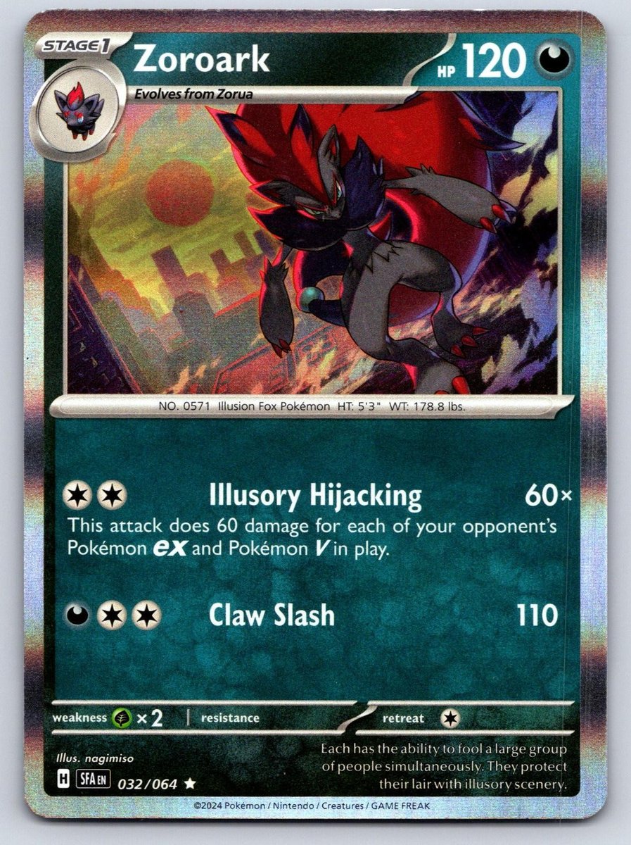 ZOROARK 032/064 RARA FAVOLA AVVOLTA POKEMON HOLO LEGGERMENTE GIOCATO