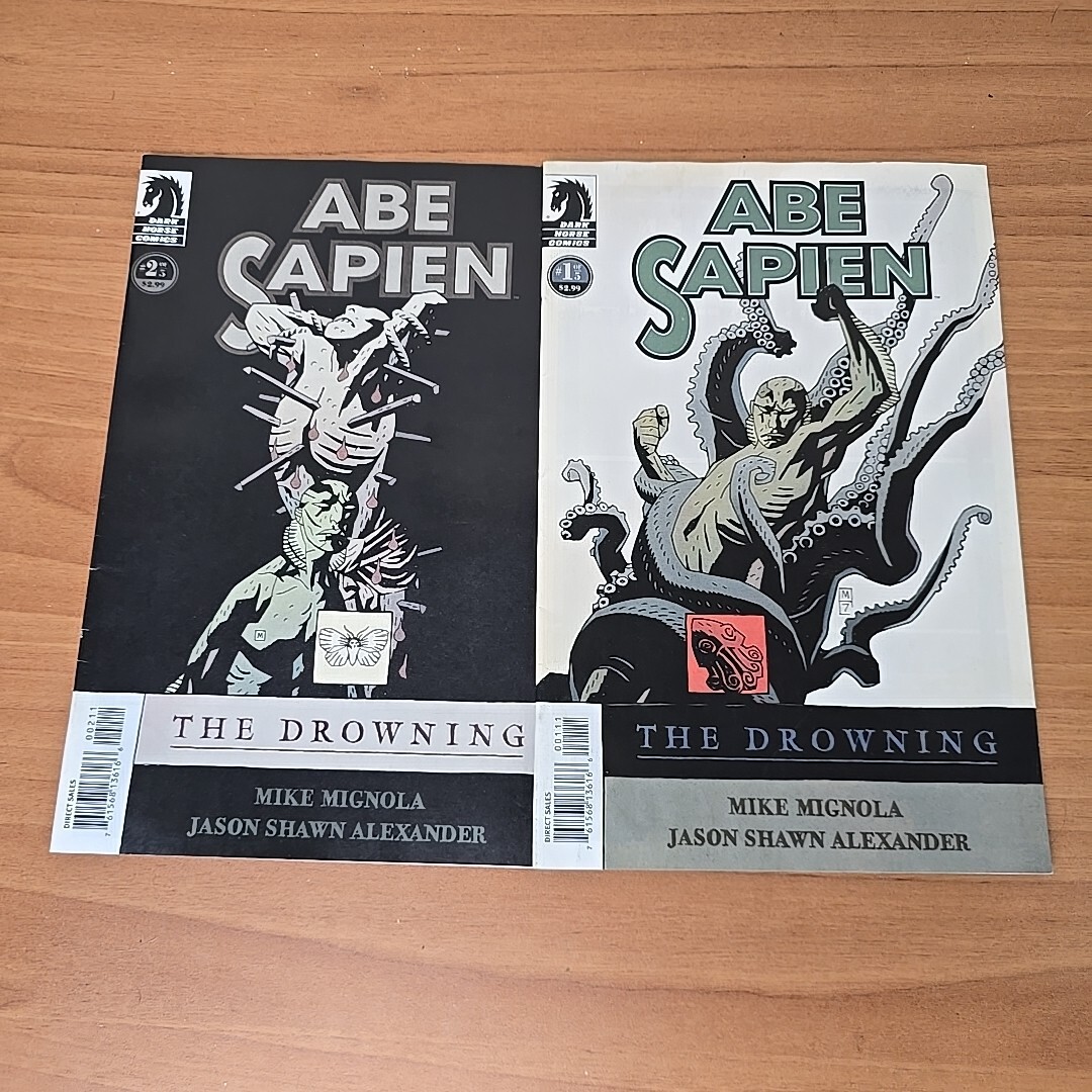 ABE SAPIEN L'ANNEGAMENTO 1 &2 set fumetti 2007 Dark Horse Canada