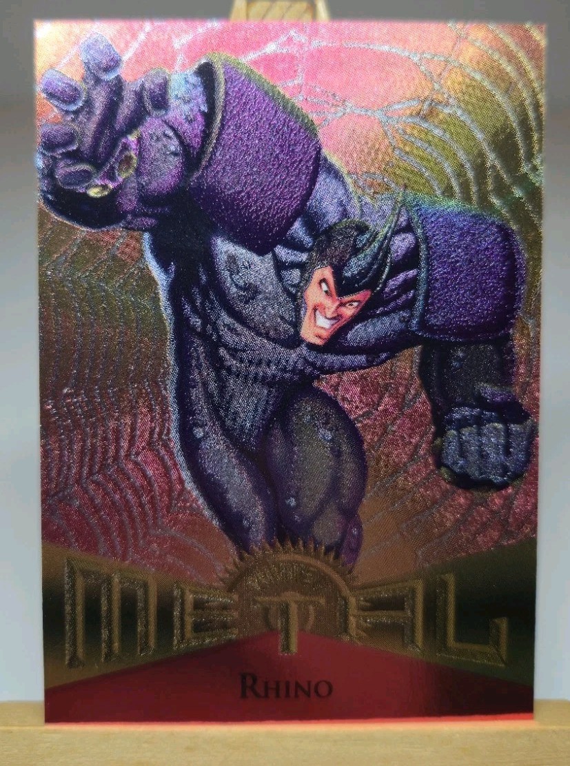 1995 Fleer Marvel Metal Rhino #74 cartolina da collezione - retro trading card vintage