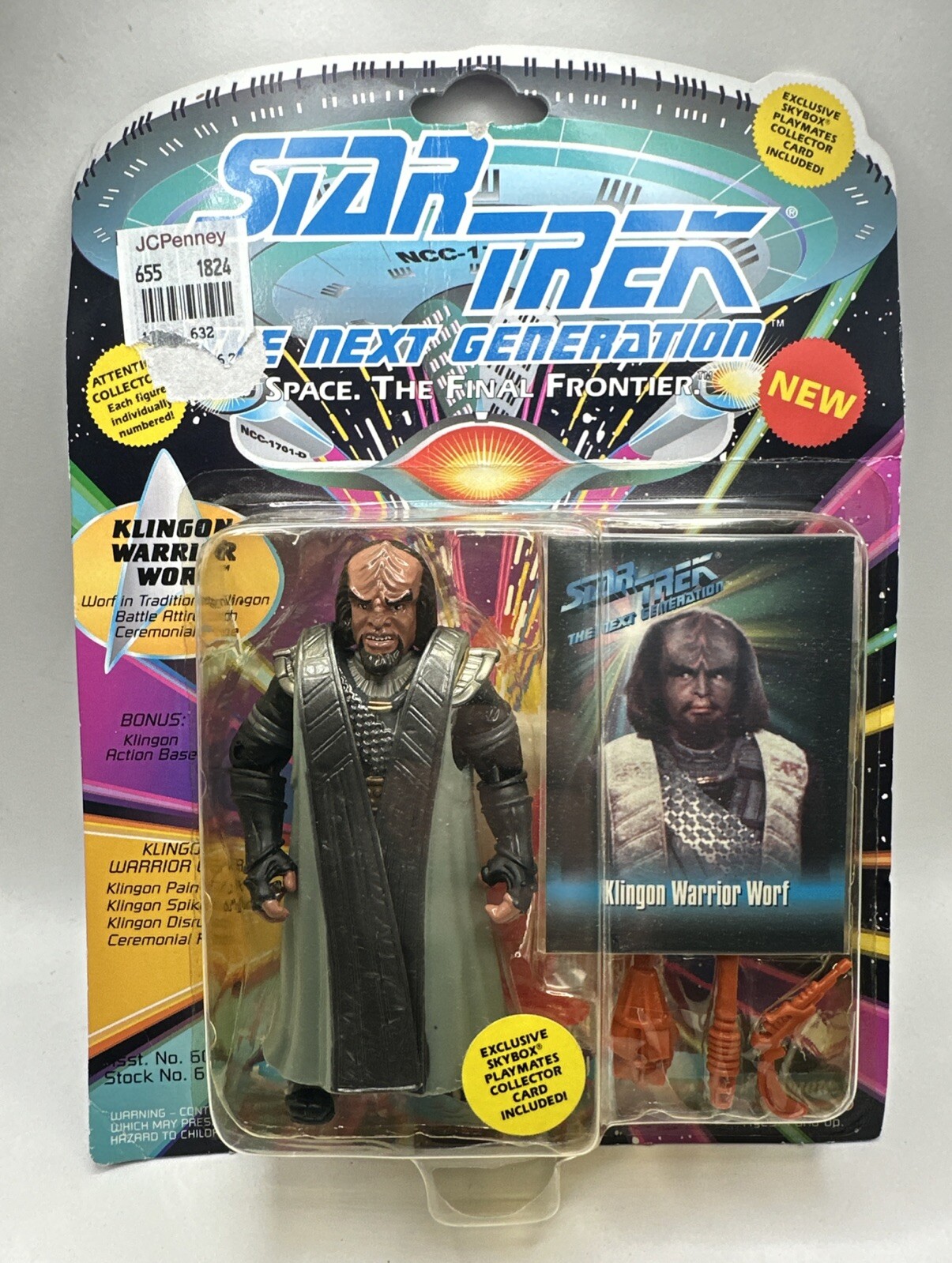 Star Trek TNG Klingon Warrior Worf 5" Modellino Playmates MOC 1993