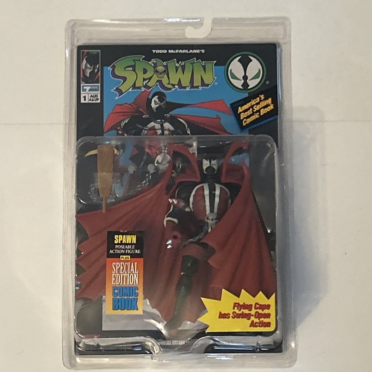 Todd McFarlane's Spawn Flying Cape Ultra-Action Figure 1994 con scatola fumetti nuovo
