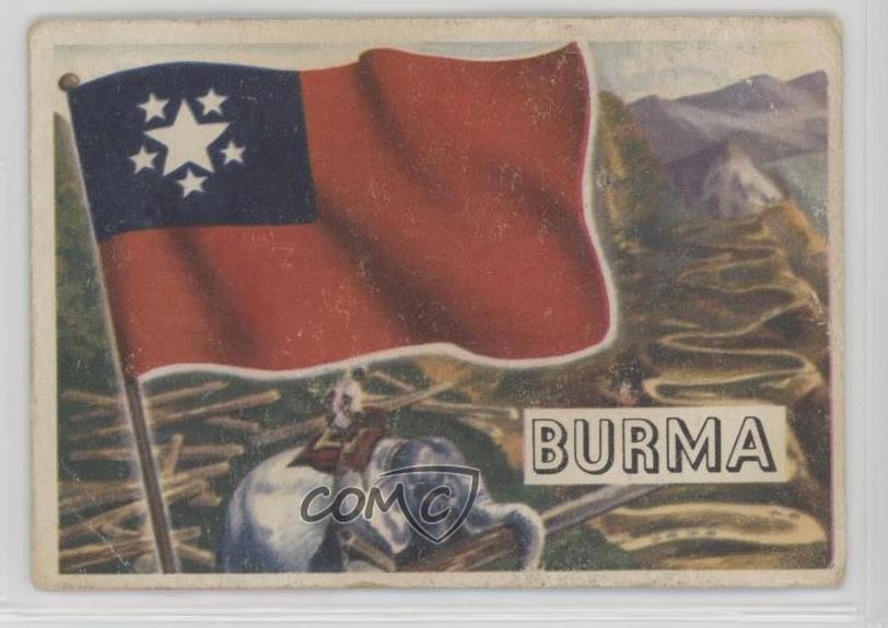 1956 Topps Bandiere del Mondo Myanmar Birmania #11 2u3