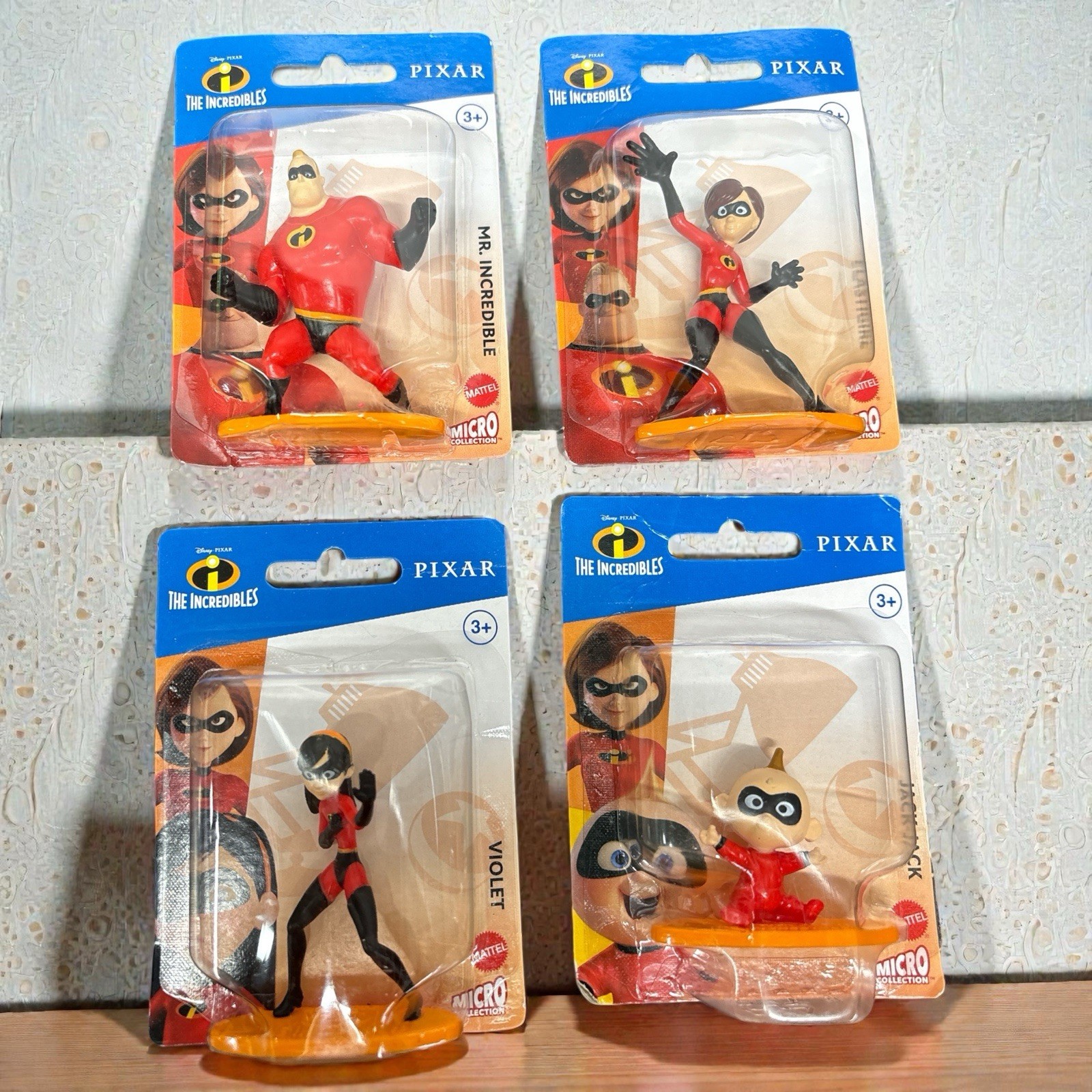 Gli Incredibili Pixar Mattel Micro Collezione Giocattoli Minifigures SET di 4 Età 3+