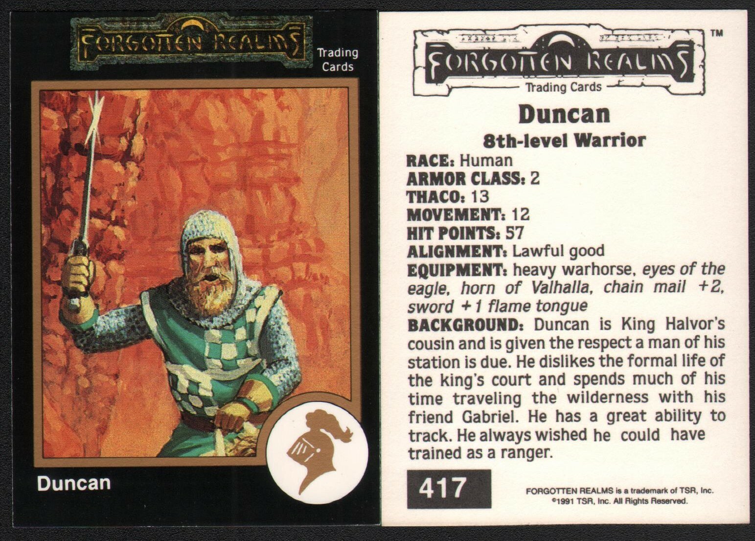 1991 TSR AD&D Gold Border Fantasy Card #417 Keith Parkinson Art Forgotten Realms