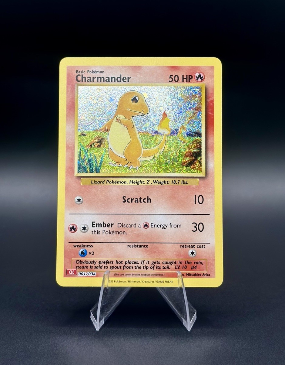 Charmander 001/034 Gioco di Carte Collezionabili Classico Holo Carta Pokemon NM