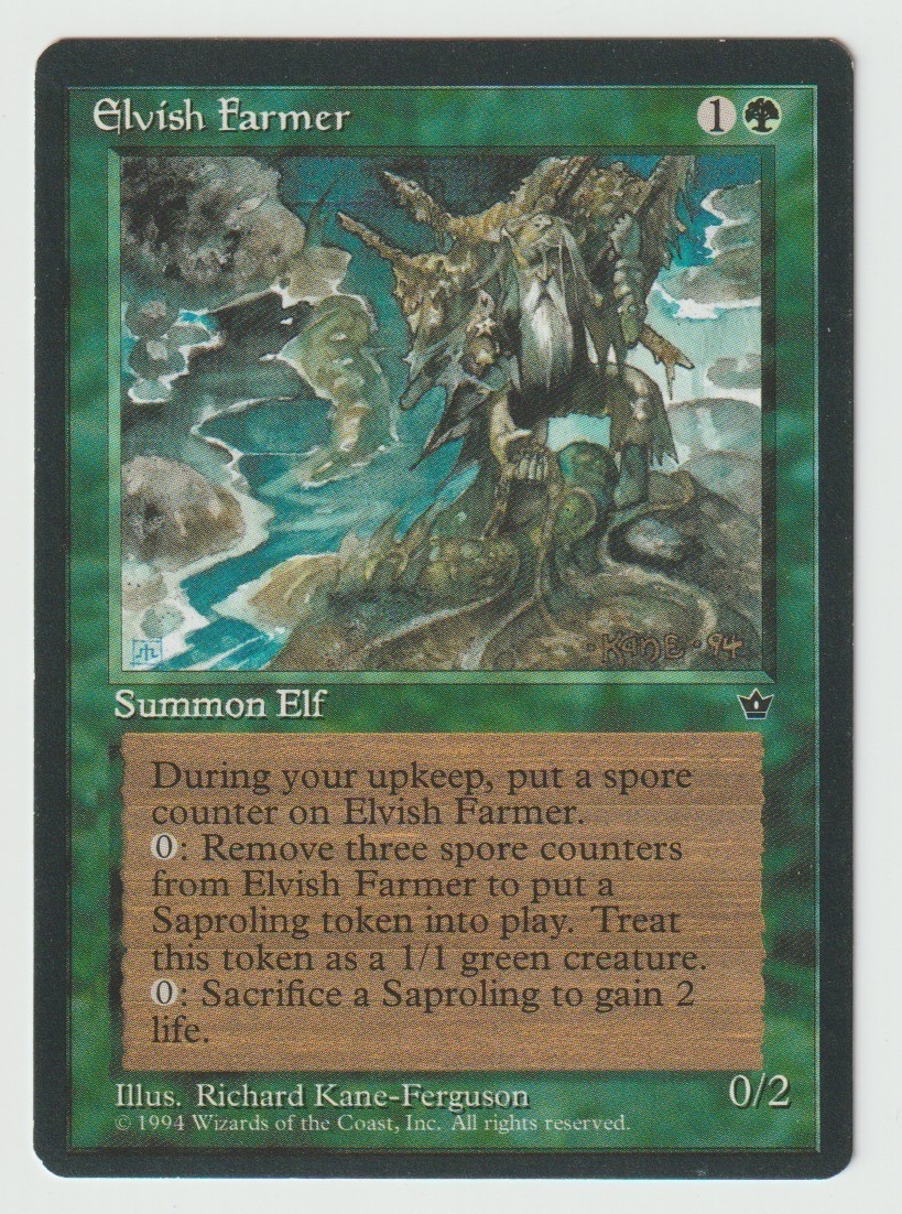 Magic the Gathering MTG Fallen Empires Elvish Farmer Green Rare LP