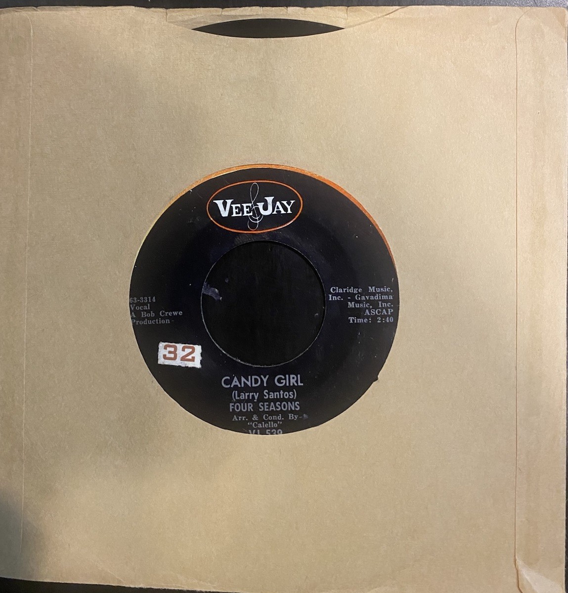 Four Seasons- Candy Girl 45 Vg++