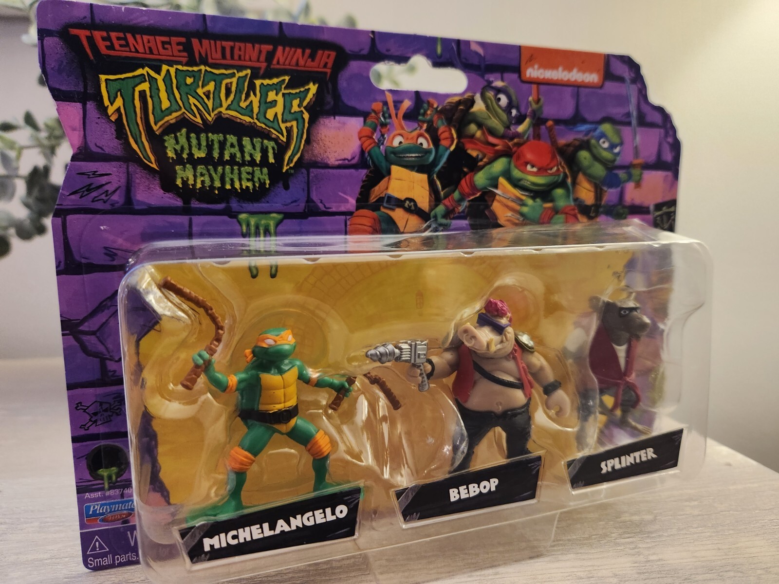 TMNT Mutant Mayhem Turtles Mini Pack 2023 Set di 3 Michelangelo Bebop Splinter