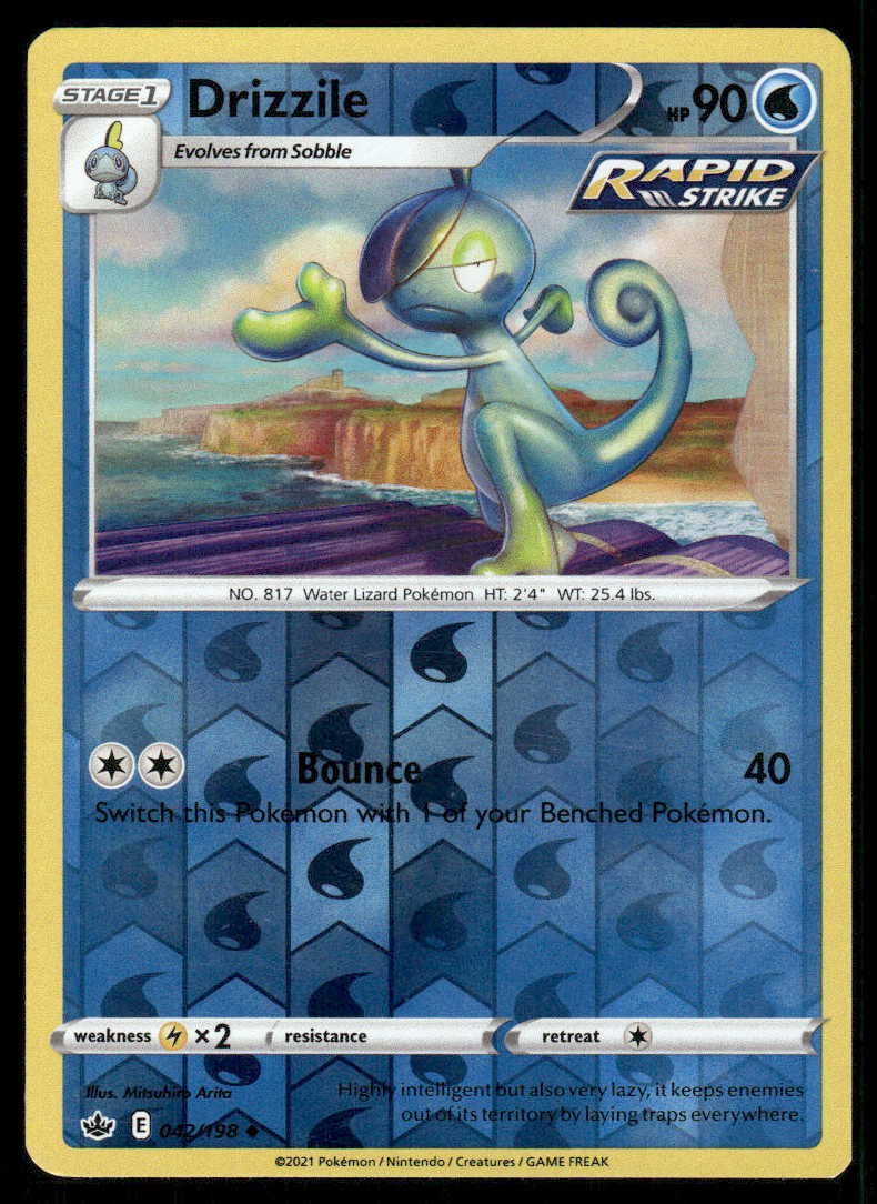 POKEMON DRIZZILE CHILLING REIGN 042/198 REVERSE HOLO UC LP