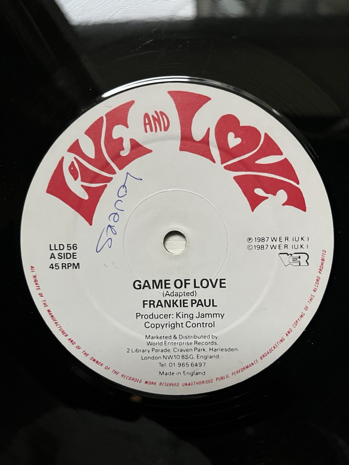 Frankie Paul – Game Of Love 12” UK 1987 Live & Love LLD 56 VG+