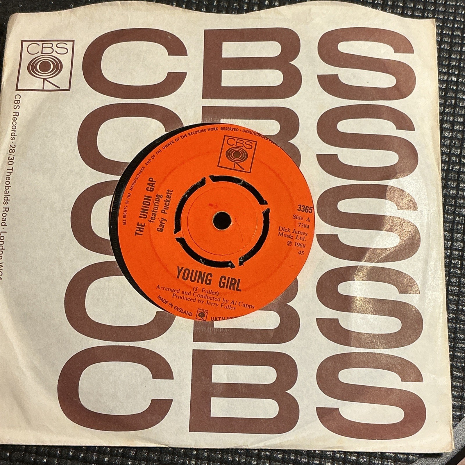 Gary Puckett & Union Gap 45RPM “Young Girl” 1968 60s Pop Rock 7” UK Vinyl