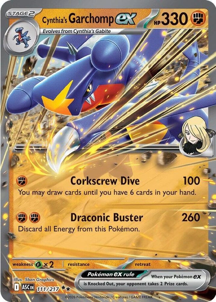 Pokemon Cynthia's Garchomp ex 111/217 Holo Double Rare Ascended Heroes NM