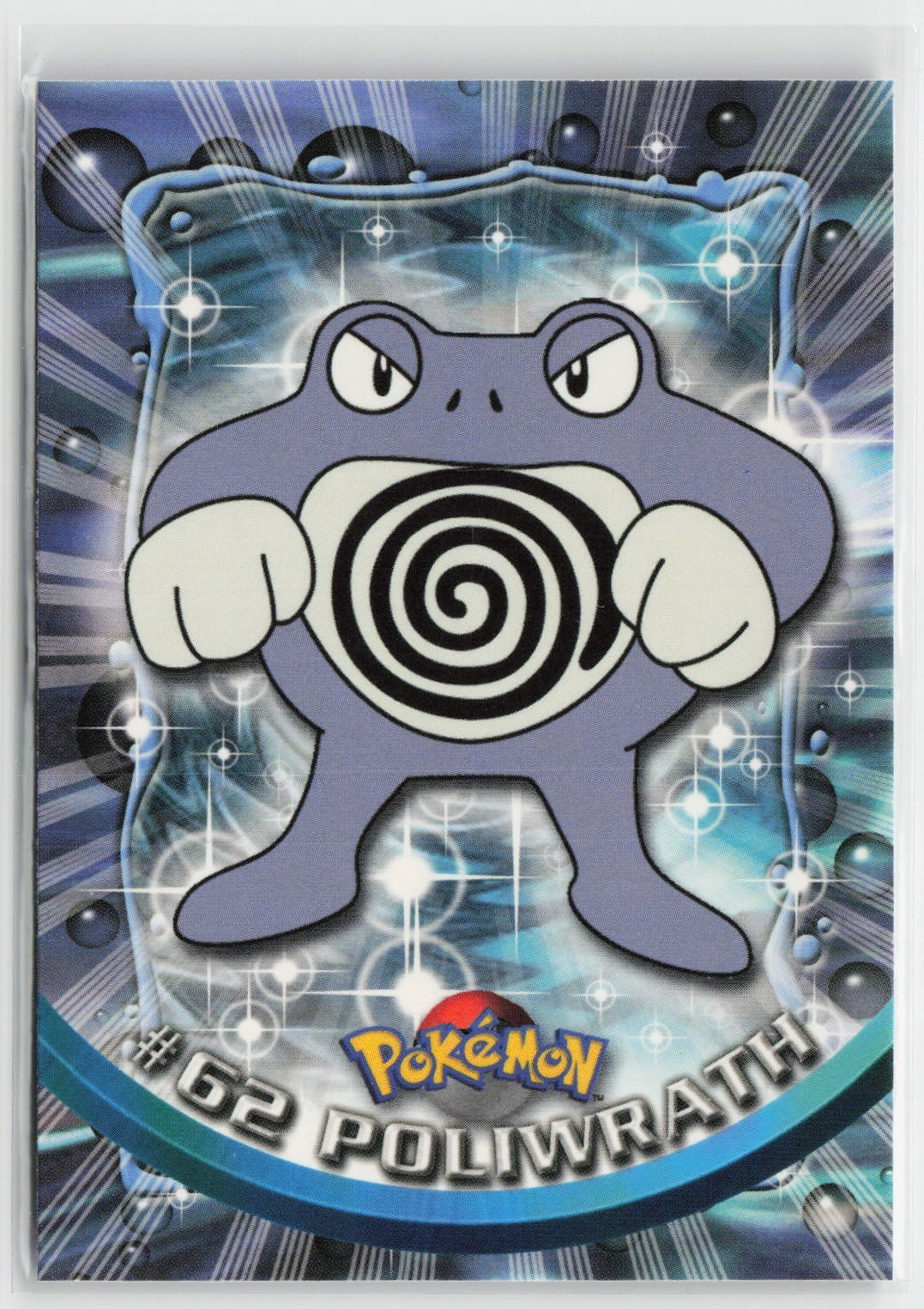Poliwhirl #61 Topps Trading Cards Series 1 Pokemon Near Mint blue logo