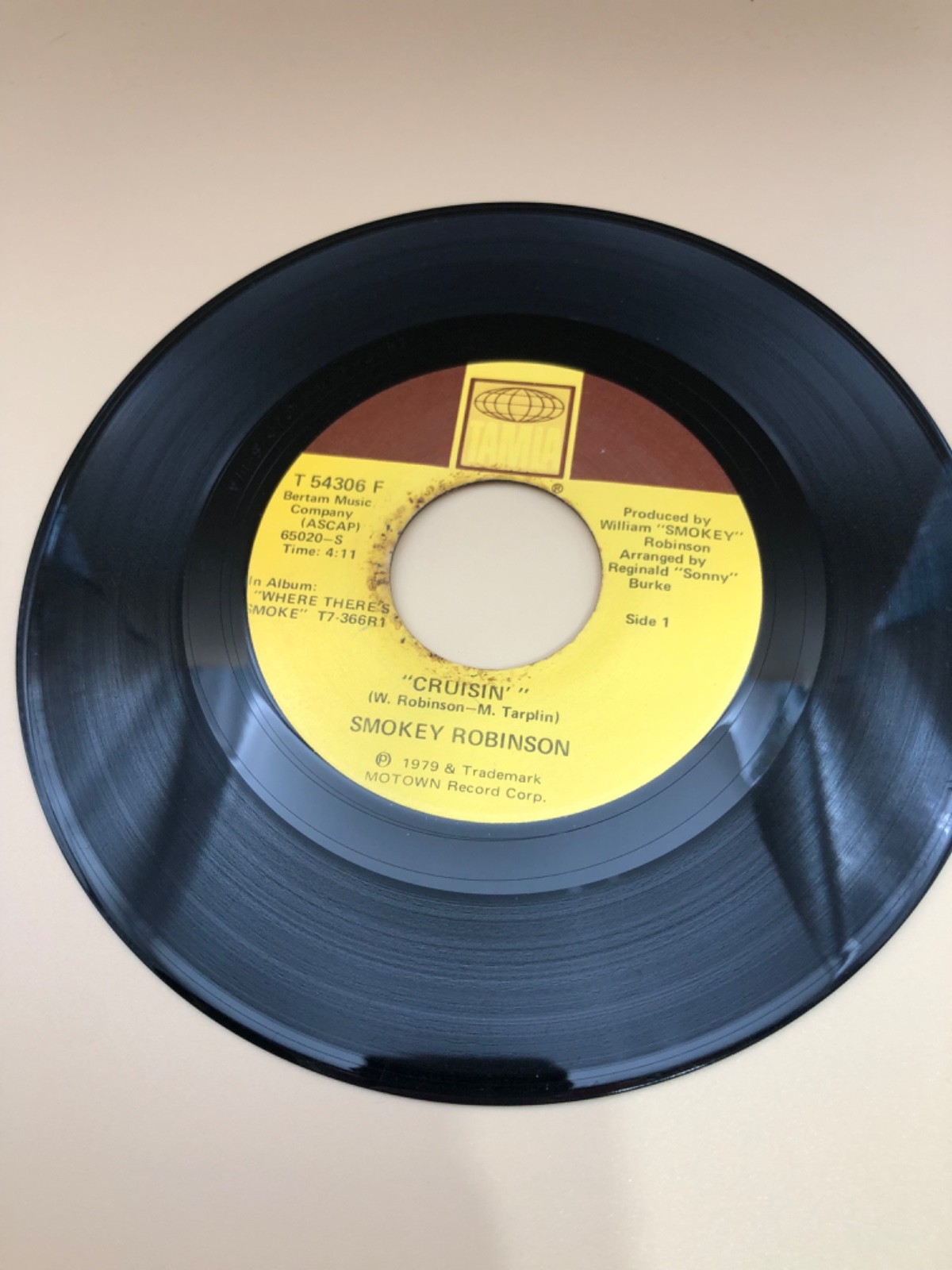 Smokey Robinson - Cruisin' Vinyl 7" 45 Tamla 1979 Soul Funk 70s VG