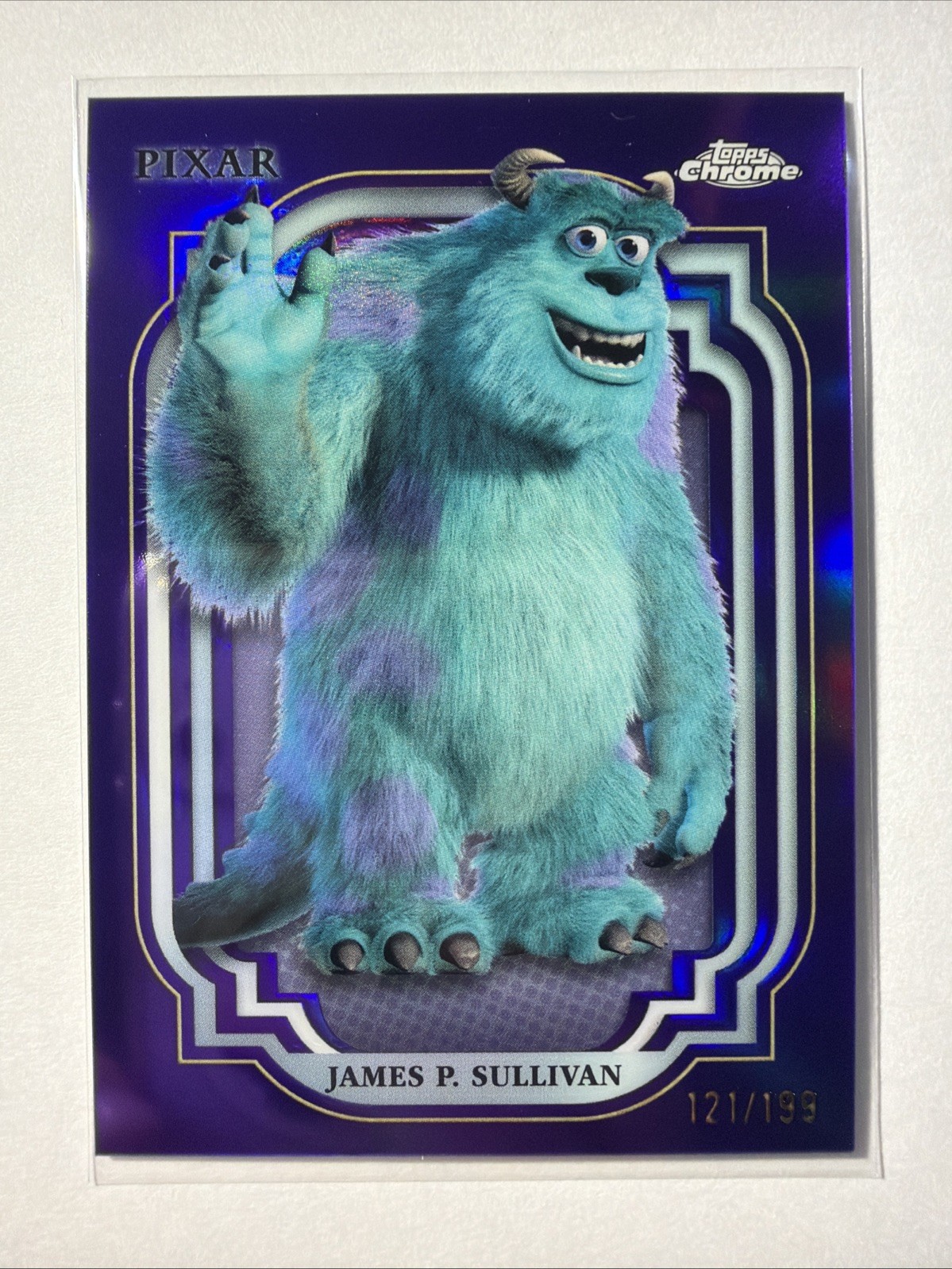 2024 Topps Chrome Disney James P. Sullivan Viola Rifrattore /199 SP Monster Inc