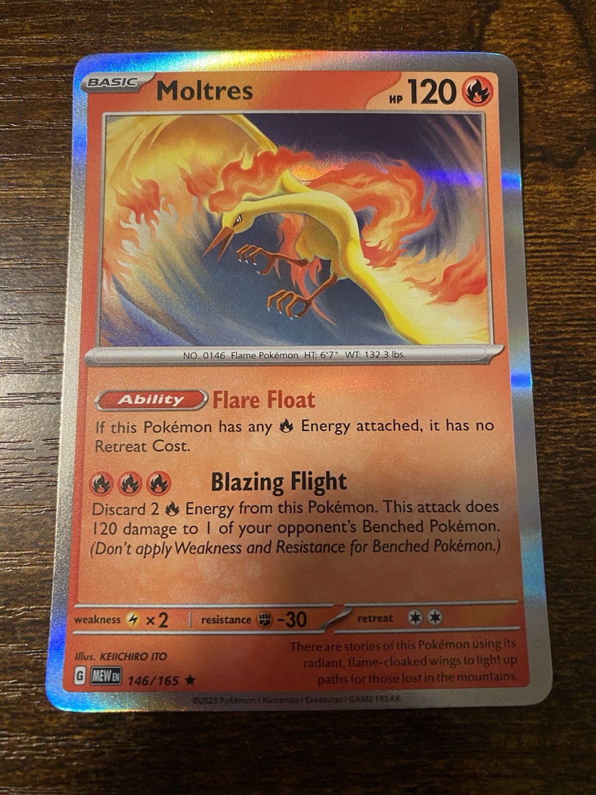 Moltres Holo Rare SV: Scarlet & Violet 151 146/165 quasi nuovo