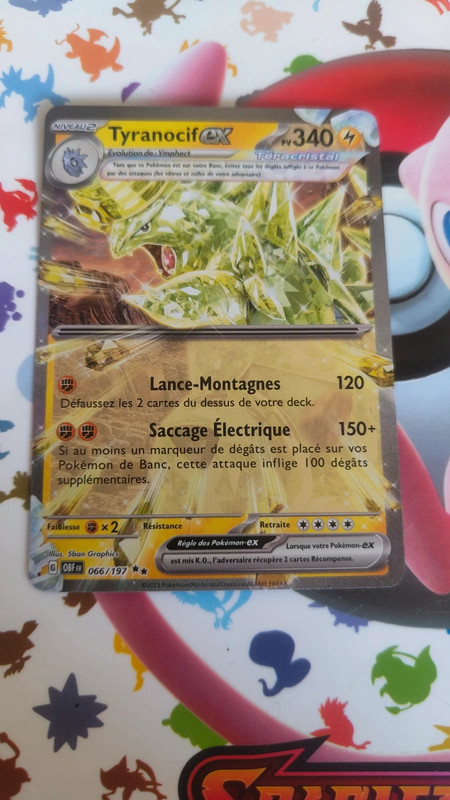 Carte pokémon tyranocif ex 340pv 066/197 flamme obsidienne
