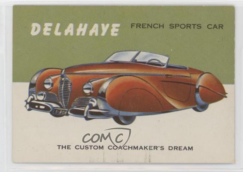 1954 Topps World on Wheels Delahaye #67 0l4h