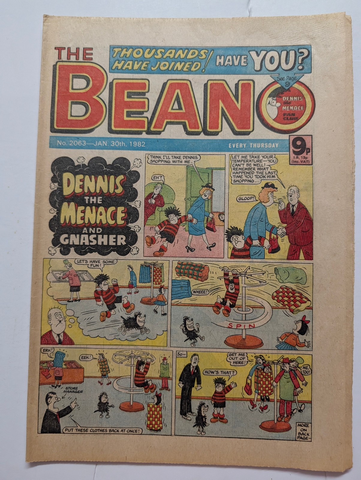 Beano Comic No 2063, January 30th 1982.