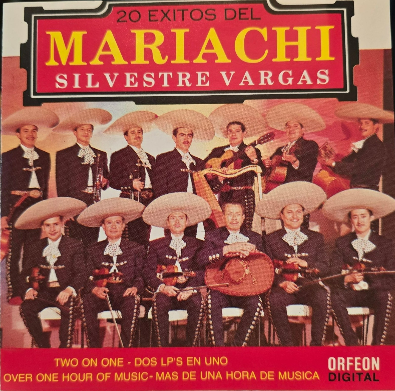20 Exitos Del Mariachi Silvestre Vargas CD Over 1 Hour Of Music Orfeon 38111cd