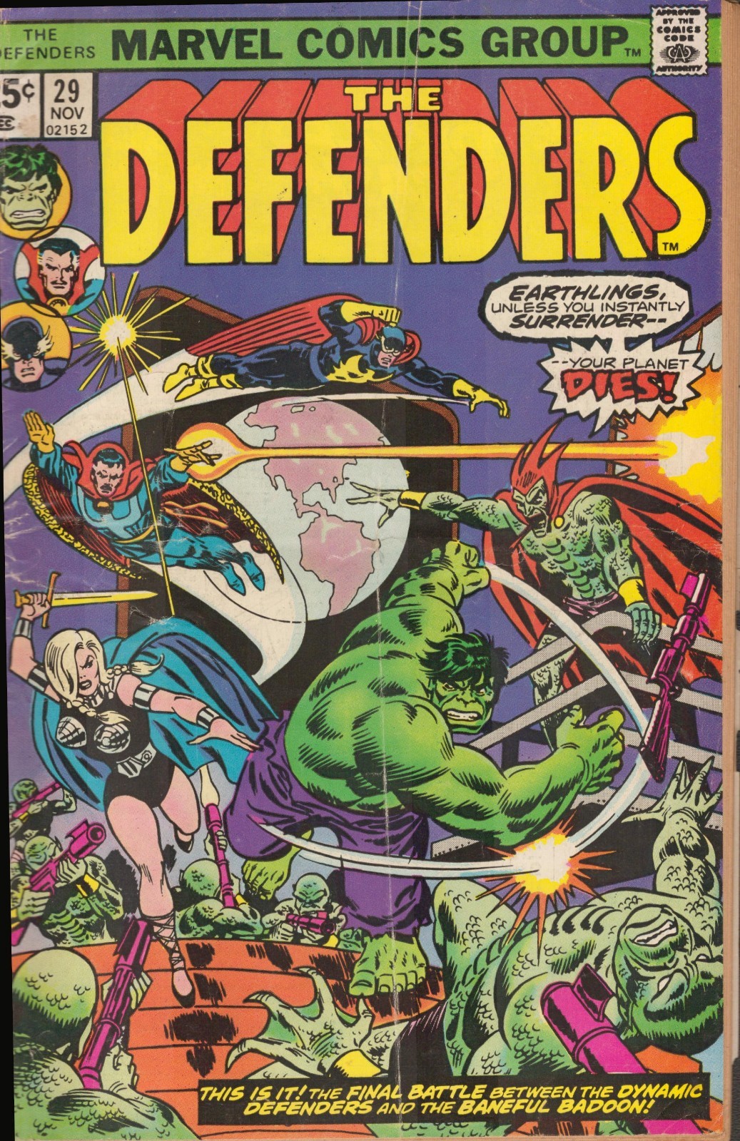 53418: MARVEL THE DEFENDERS #29 VG  Grade