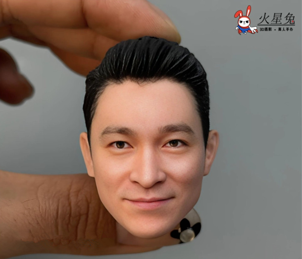 1/12 Male Head Sculpt Color Print Andy Lau Man For 6" Action Figure Body