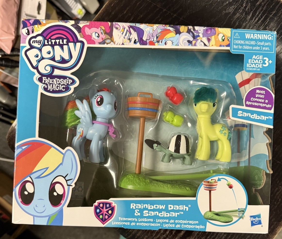 My Little Pony RAINBOW DASH & SANDBAR TEAMWORK LESSONS Set Sealed FREE SHIPPING