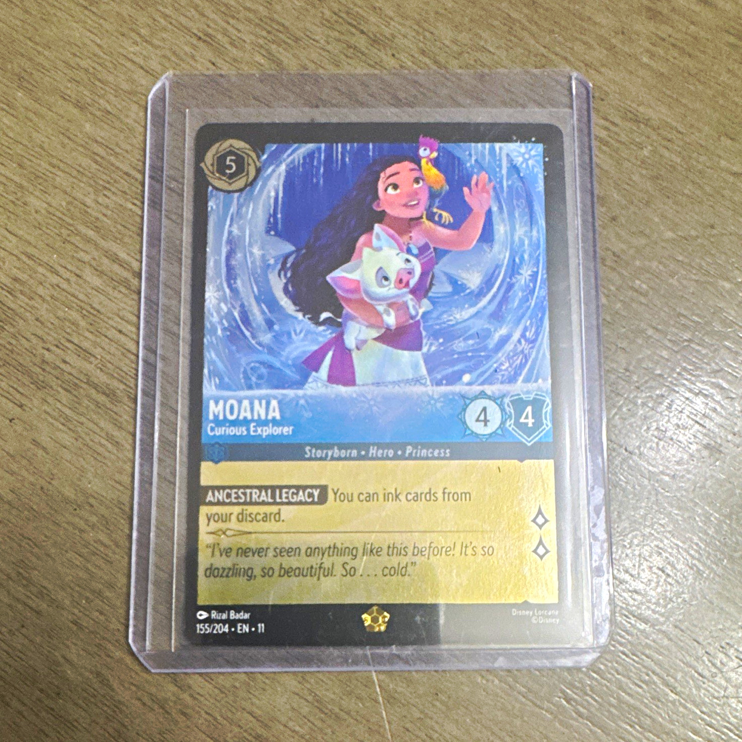 Disney Lorcana Moana - Curious Explorer 155/204 EN-1 1 Foil Zaffiro Leggendario