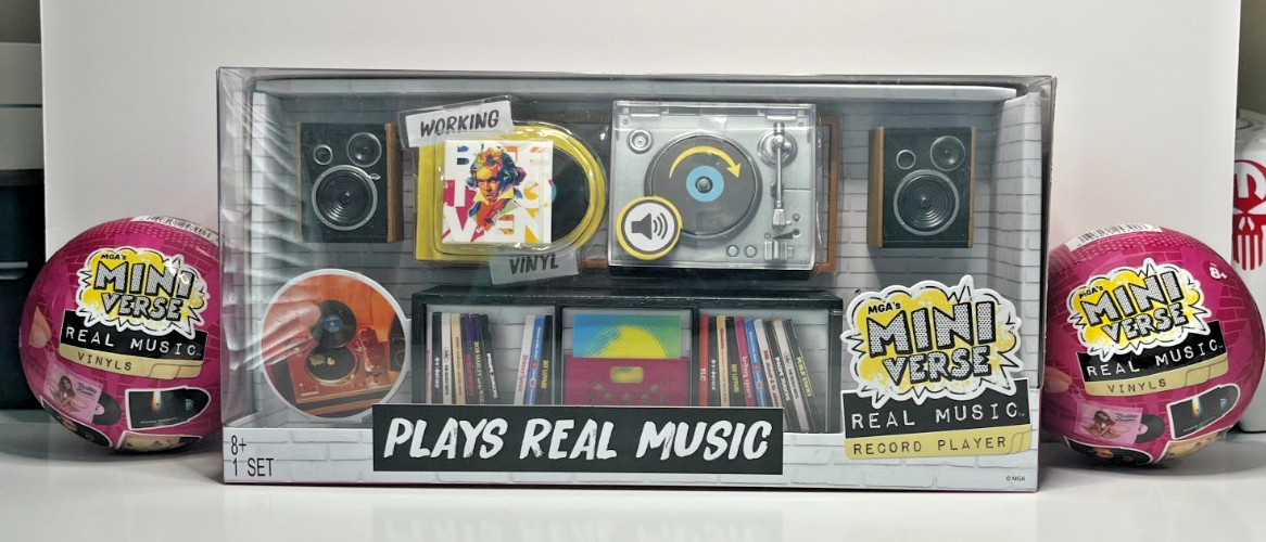 Mini giradischi MGA's Miniverse + (2) dischi riproducibili in vinile 4pz OFFERTA PACCHETTO