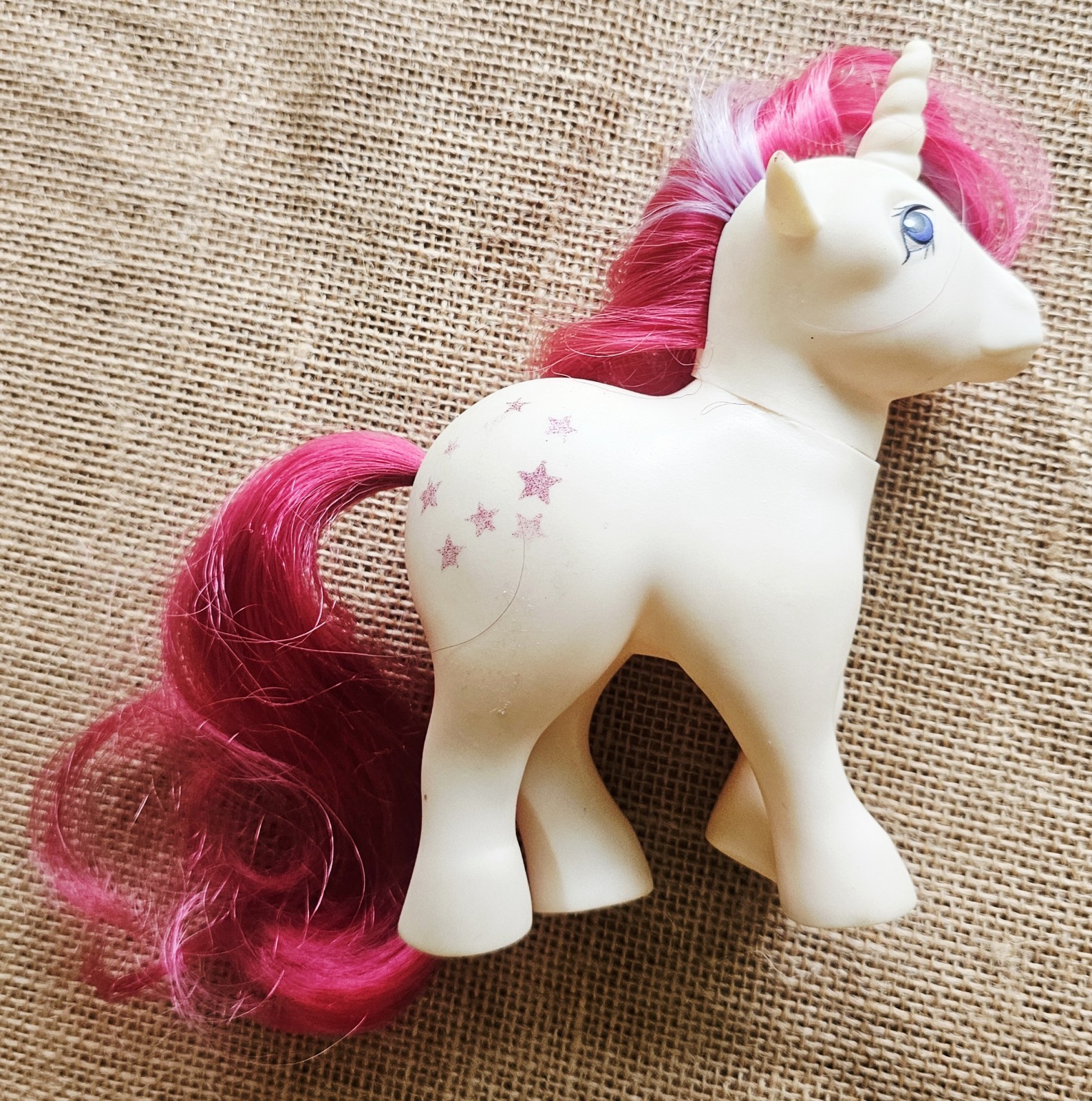 1983 G1 My Little Pony Hasbro Moondance 6" bianco con stelle viola Hong Kong 