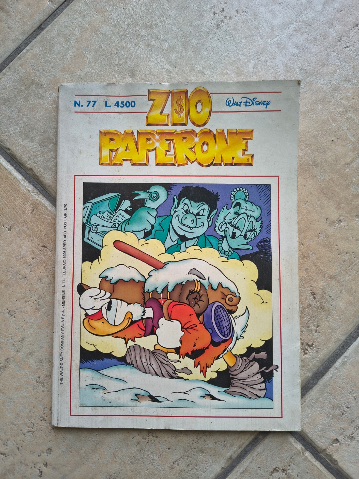 Fumetto Zio Paperone, numero 77, datato Febbraio 1996. - Copertina con Paperone
