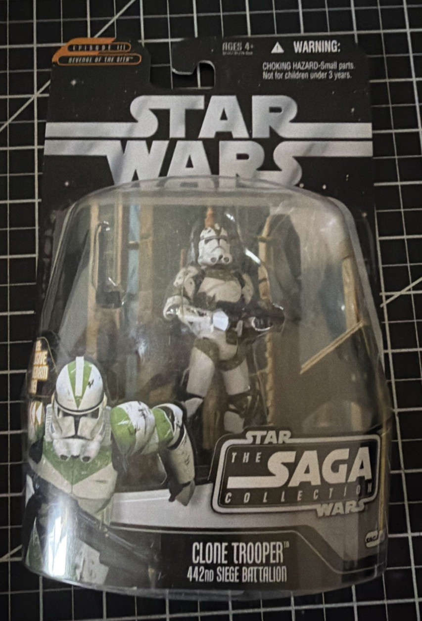 Action figure Clone Trooper 442° Battaglione Assedio Star Wars Saga Collection nuova con scatola