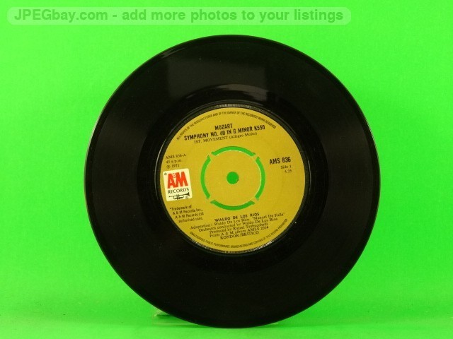 WALDO DE LOS RIOS MOZART SYMPHONY NO40 IN G MINOR (137) 7" A&M